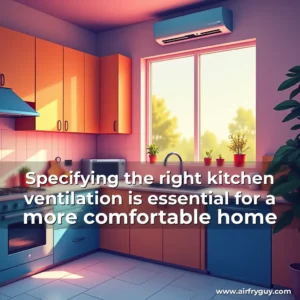 Artistic representation for Specifying the right kitchen ventilation is essential for a more comfortable home